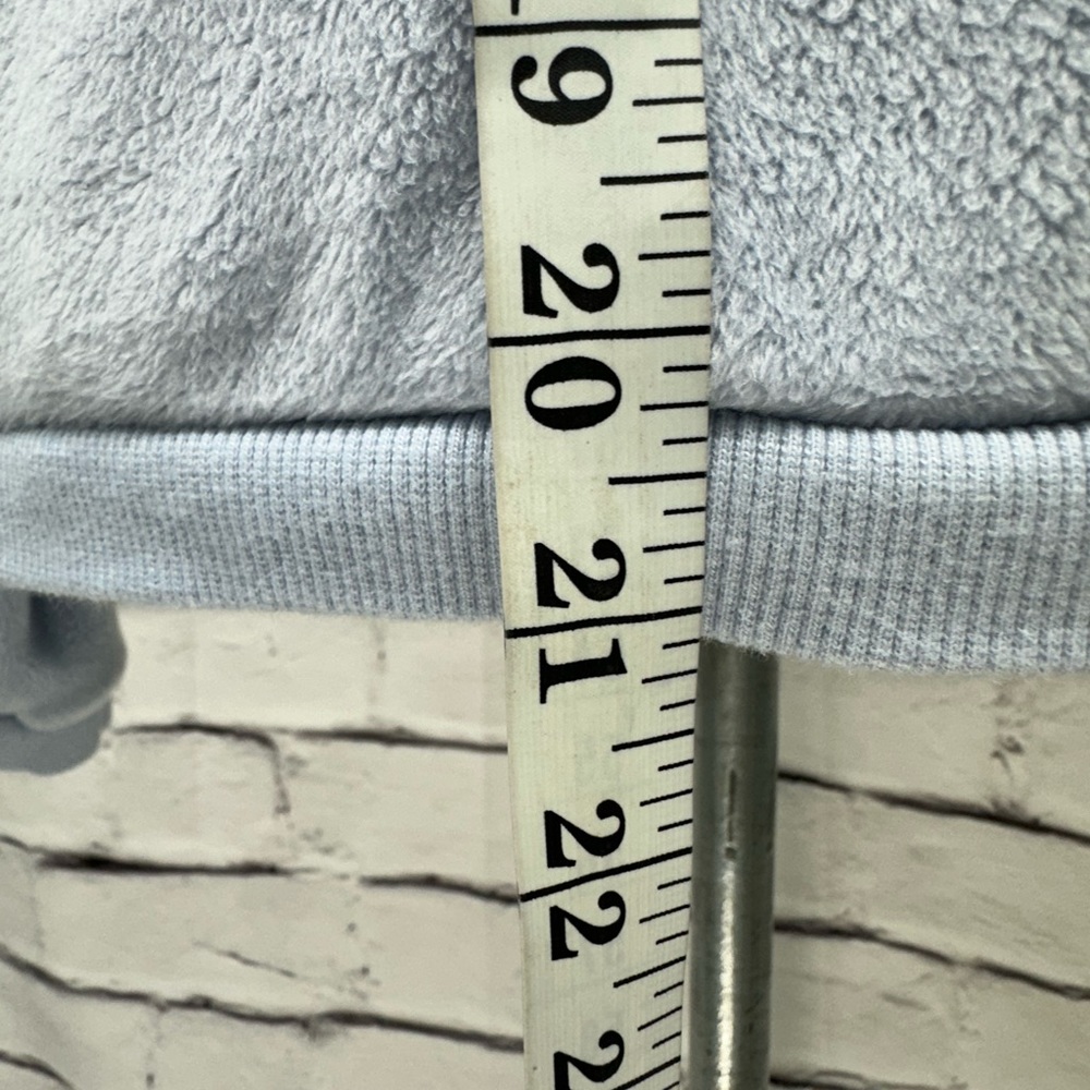 ATHLETA GIRL Powder Blue Sweatshirt Sz XL Soft Fleece Velour Sweater Fun… - Picture 11 of 14